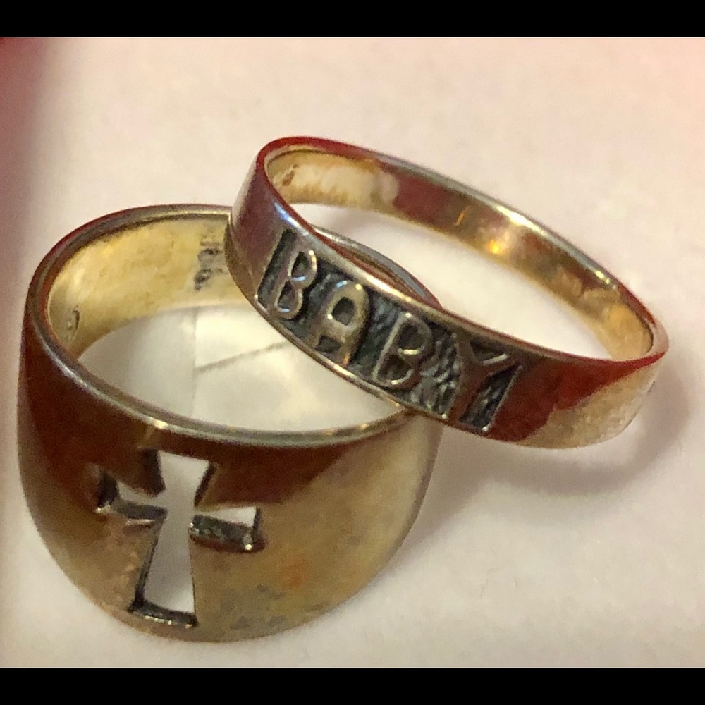 2 Vintage 925/1000 silver bands Rings